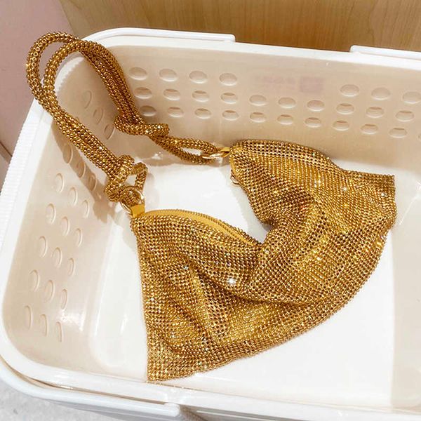 

handle shining crystal rhinestones evening clutch purses and handbag luxury designer silver shoulder bag hobo bags party bag 221017