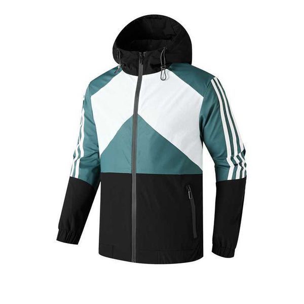 

men's jackets outdoor sports fitness contrast zippered jacket windproof and waterproof technical jacket breathable hooded windbreaker t, Black;brown
