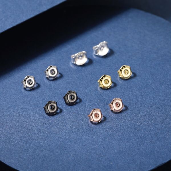 

s925 sterling silver gold earring back diy accessories for jewelry, White