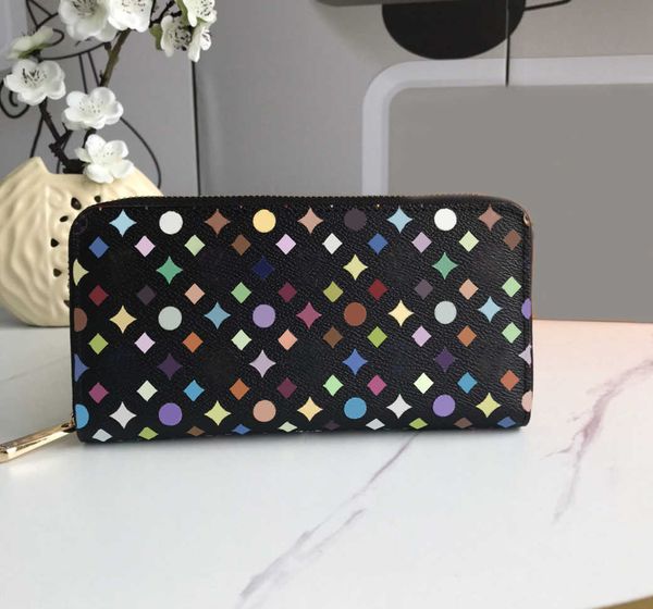 

fashion designers zippy wallet mens womens leather zipper wallets flowers coin purse handbags long card holder brazza clutch, Red;black