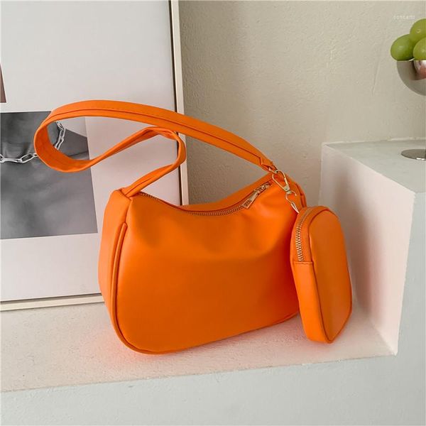 

evening bags 2 pieces pu leather women shoulder totes for solid women's handbags and purses green blue