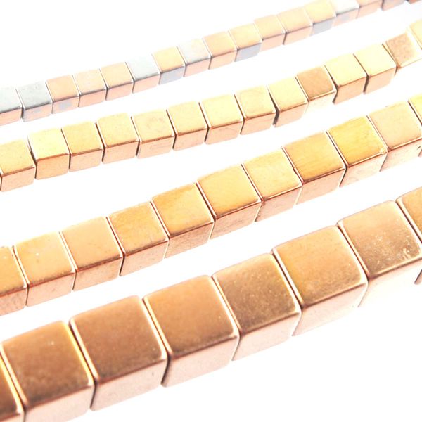 

wojiaer hematite materials 2/3/4/6mm ancient copper square loose beads for necklace diy jewelry making 15.5" bl329, Black