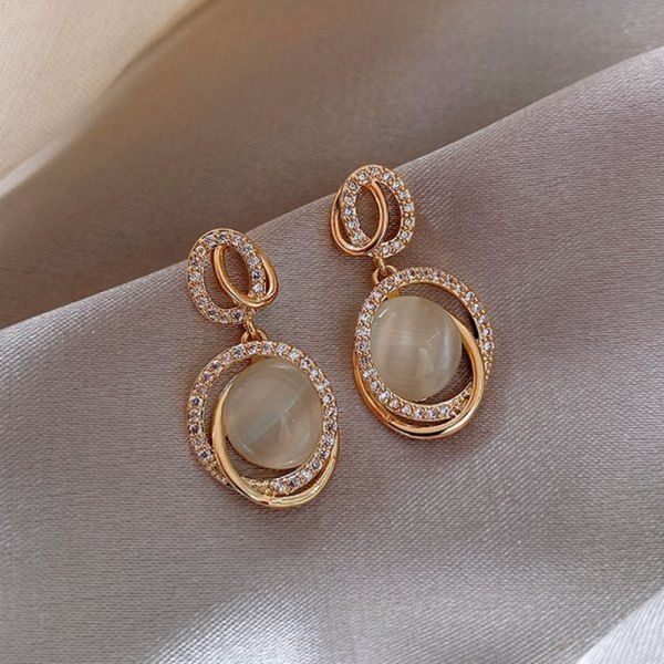 

14pair exquisite flower zircon stud earrings for women leaves geometric rhinestone earring girl party birthday christmas jewelry gift, Golden;silver