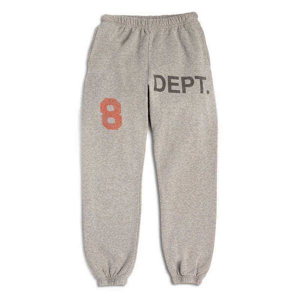 

designer trendy gallerydept casual pants printed alphanumeric brand terry cotton men's harlan, Black