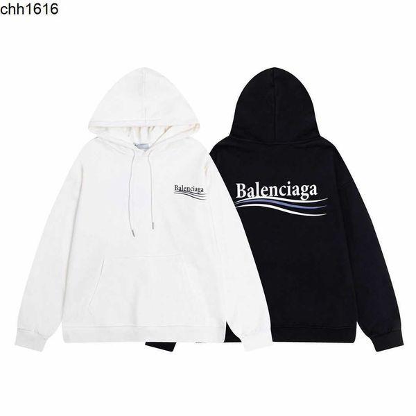 

balencaigaess ins fashion brand paris spring and autumn cola hooded sweater loose versatile hoodie for men and women, Black