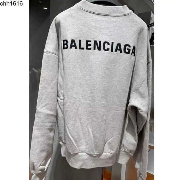 

balencaigaess paris 22ss autumn and winter new front and back embroidery letter drop shoulder short crew neck sweatshirt os unisex, Black