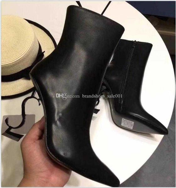 

with boxbrand new shoes woman wedding bridal shoes high-heeled shoes winter boots fashion fashion single pumps high heel, Black