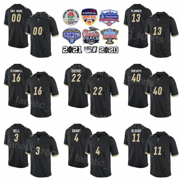 

ncaa purdue football college 3 david bell jersey 13 jack plummer 16 aidan oconnell 22 king doerue 38 dylan downing 40 zander horvath univers, Black
