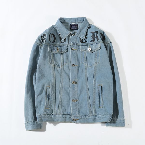 

women hoodies stonewashed denim shirt with web denim jacket horsebits fashion mens denim jackets slim fit men jeans jacketes cotton outwear, Black