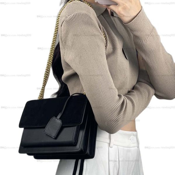 

autumn and winter women shoulder bag luxury designer chain bags toothpick pattern nubuck leather womens crossbody bags woman handbag size 22