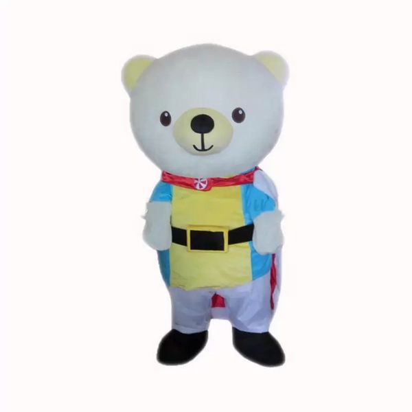 

factory new ehite bear mascot costumes cartoon character sz, Red;yellow