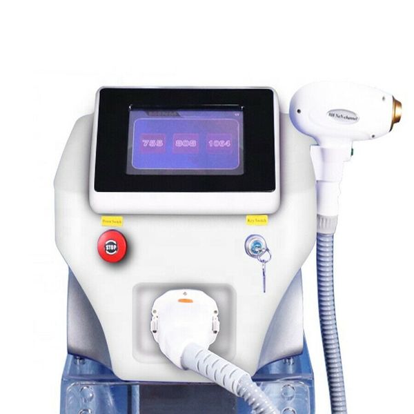 

808nm diode laser multi wavelengths hair removal machine cooling head painless laser epilator face body hair remover, Black