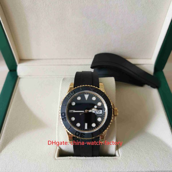 

ew factory mens watch super quality 42mm 226658 oysterflex rubber bands 18k yellow gold ceramic watches cal.3235 movement mechanical automat, Slivery;brown