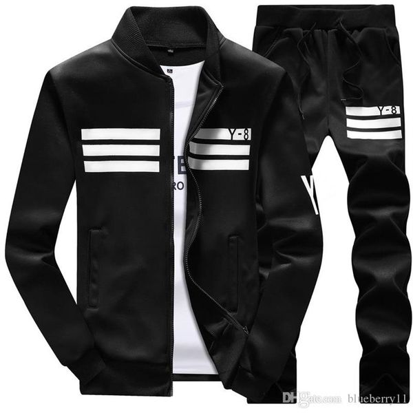 

whole men sportswear hoodie and sweatshirts black white autumn winter jogger sporting suitsweat suits tracksuits set plus size290s, Gray
