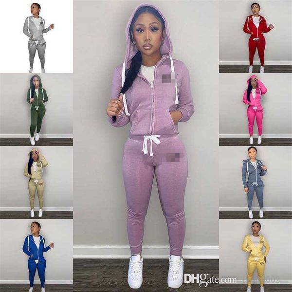 

2022 fall winter women active tracksuits sweatsuit letter printed hoodie two piece set plush sweater sweatpants jogging suit, Gray
