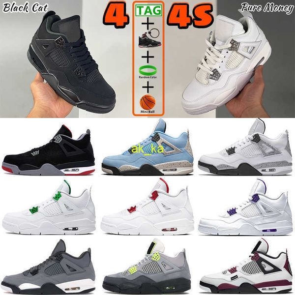 

military black university blue 4 4s men basketball shoes metallic purple what the paris se neon fire red white cement bred pure money