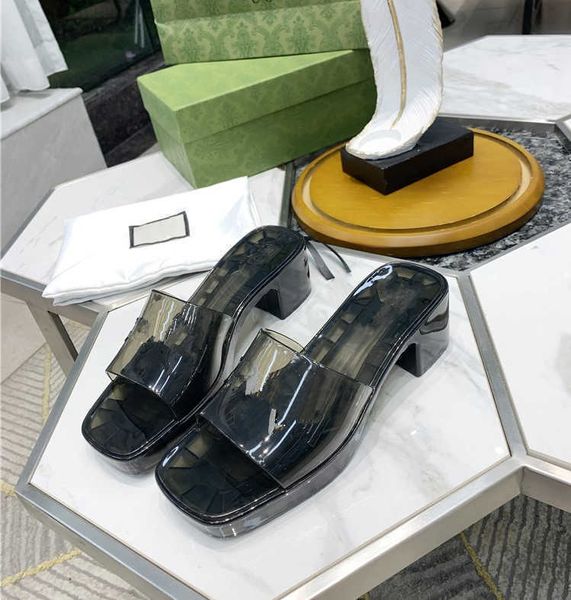 

women rubber jelly slide slippers transparent platform sandals high heels white blue chunky bottom slopper outdoor beach flip flops candy, Black