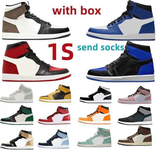 

men 1 basketball shoes women 1s gpnb patent panda university blue dark mocha bred shadow unc twist smoke grey mens women sneakers trainers, Black