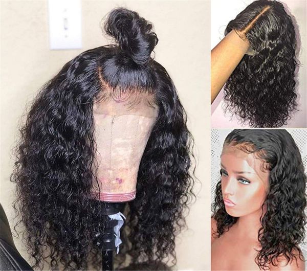 

transparent hd 360 full lace frontal wigs glueless wave human wigs short bob natural hairline with baby hair for black women per plucked div, Black;brown