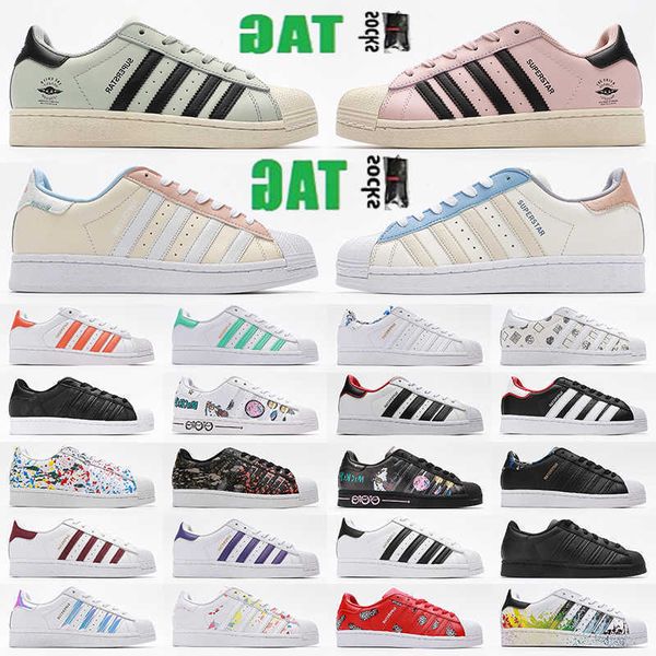 

shoes mens womens superstar casual white black pink blue gold superstars 80s pride sneakers super star women men sport eur