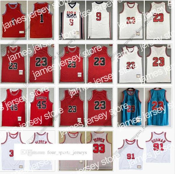 

basketball jerseys retro mitchell and ness basketball jerseys derrick rose dennis rodman scottie pippen 96 97-98 jersey size, Black;red
