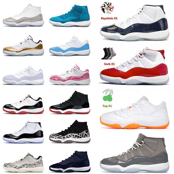 

11 11s xi low basketball shoes high jumpman cherry cool grey midnight navy 25th anniversary mens women concord bred space jam sneakers train, White;red