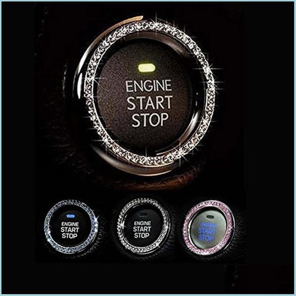 

interior decorations rhinestone car ring emblem stickers decal for vehicle ignition starter buttons keys knobs interior accessory s dh3xr