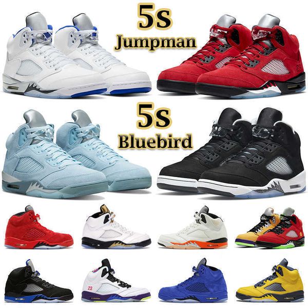 

basketball shoes men 5s jumpman bluebird raging red 5 stealth 2.0 what the white cement metallic blue suede shattered backboard mens fashion, Black
