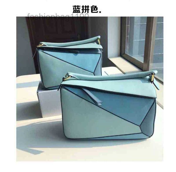 

bags bag designer loews 2022 fashion leather mini geometric portable splicing soft leather women's single diagonal pillow shdd