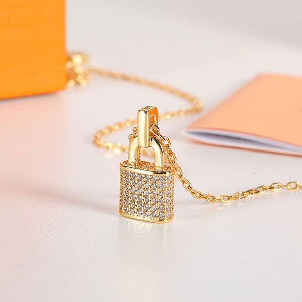 

other accessories pendant necklaces luxury jewellery lock necklace woman cute diamond choker chain letter titanium steel gold chains ladies, Silver