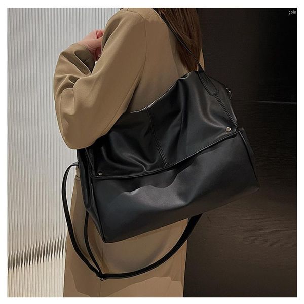 

evening bags large soft leather shoulder bag for women big hobo shopper crossbody solid color female casual handbag ladies travel totes