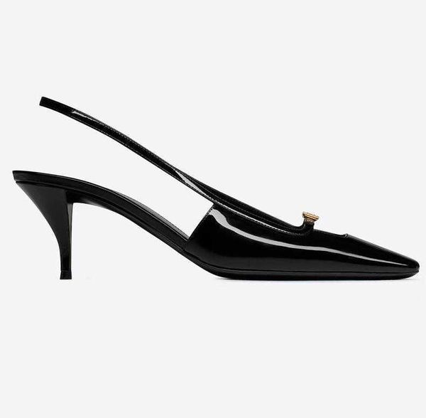 

heels shoes designer heels shoe sandals dress shoe designer bags shoes blade patent leather slingback women luxury ladies classics sandal, Black
