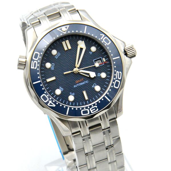 

42mm automatic mechanical watch with strap sapphire glass ceramic bezel luxury sport business watches for men, Slivery;brown