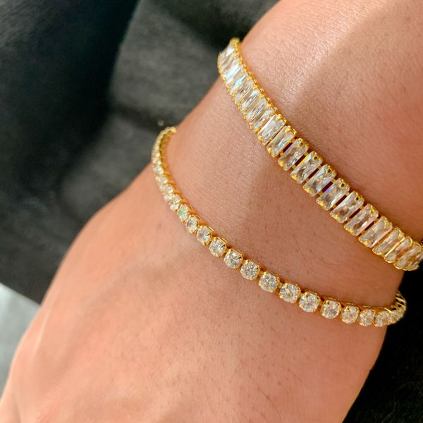 

jewelry cubic zirconia gold tennis bracelet chain bracelets for women men gold color hand cz homme jewelry, Golden;silver