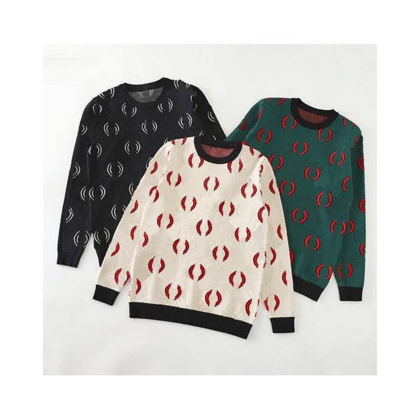 

designer women shirt tee sweater knitted letter double g jacquard knitteds long sleeve fashion style sweater spring and autumn womens cloth, White
