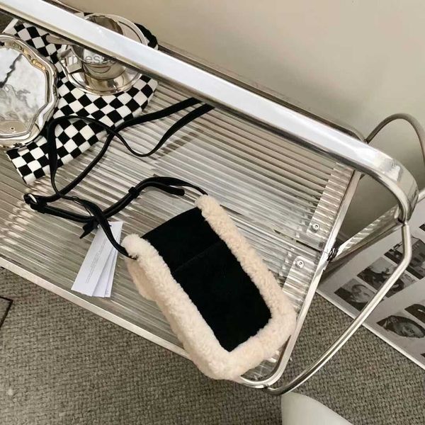 

evening bags ugg designer leather womens bag autumn winter new lamb plush change mobile handbags one shoulder crossbody mini square handbag