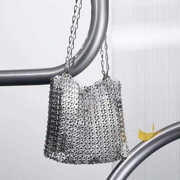 

totes bags designer metal sequins chain woven luxury women hollow evening clutch female travel holiday shoulder handbag 221026
