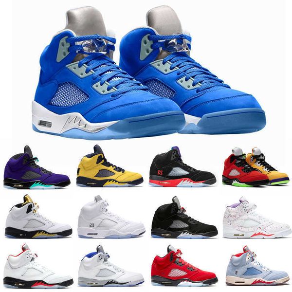 

5s men basketball shoes classic 5 raging bull oregon ducks bluebird wings anthracite stealth pink foam mens breathable trainers sports, Black