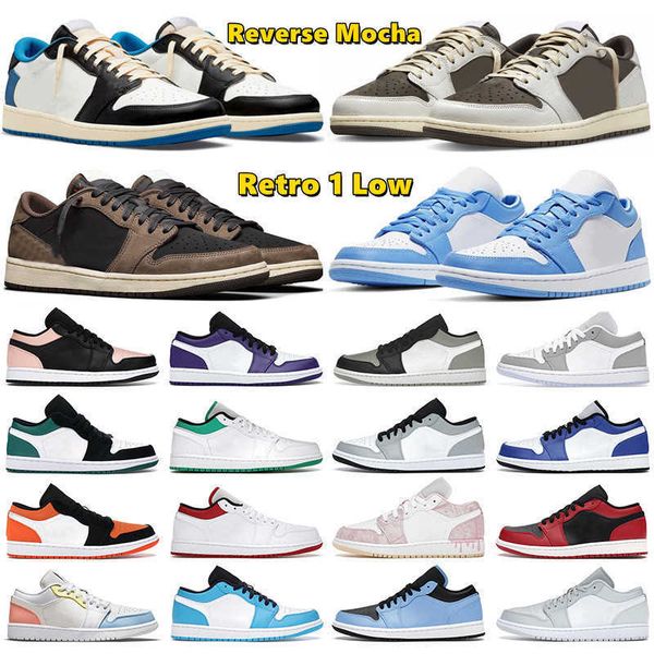 

basketball shoes mens trainers sport sneakers reverse mocha fragment unc light smoke grey shadow black toe og 1 low men women 1s