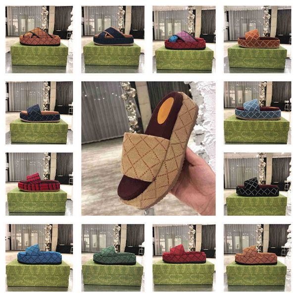 

new 2022 beach slippers fashion thick bottom designer women shoes cartoon alphabet lady platform leather heels letter slides high heel red, Black