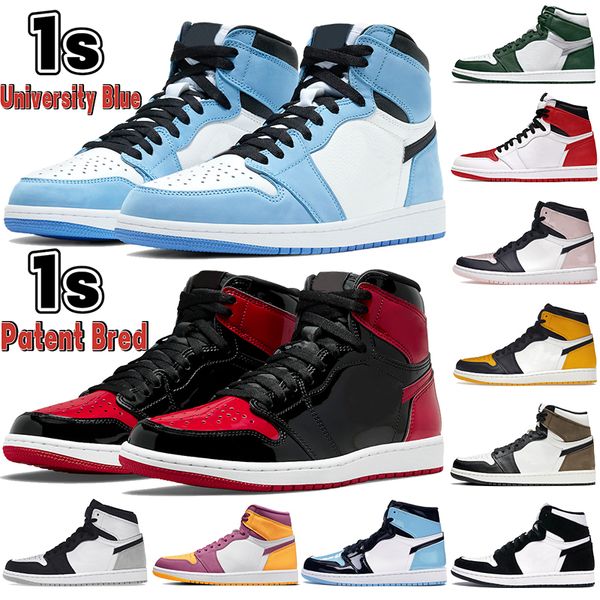 

new1 1s jumpman basketball shoes retro heritage university blue royal patent bred dark mocha atmosphere taxi bleached coral unc black white