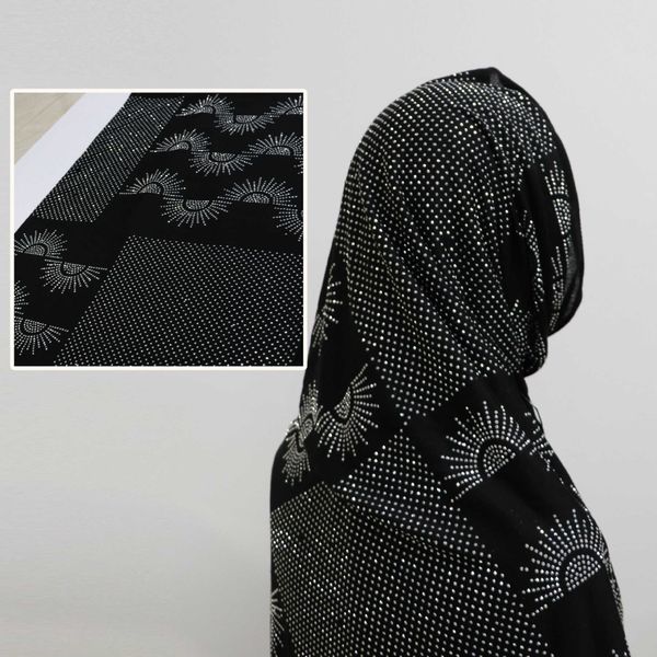 

scarves diamond inlaid chiffon malaysia hood scarf headband, Blue;gray