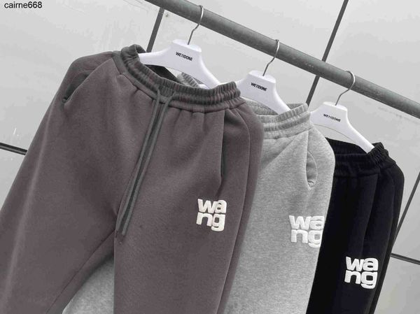 

women's designer pants plush pants new style sports casual letter printing trend alexanders elastic waist sports trousers wangs, Black;white