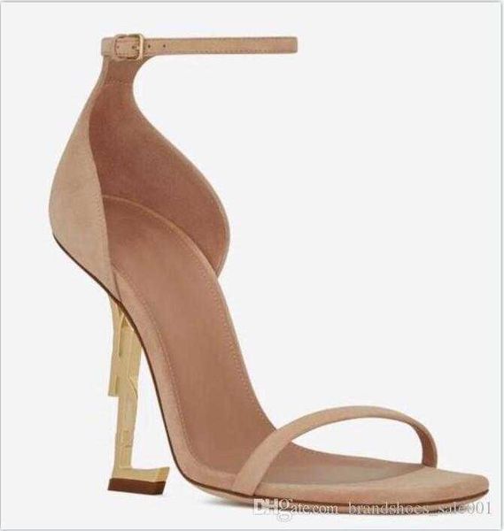 

women luxurys heel shoe sandals high heels shoes pumps designers classic letter metal real leather strap handbag wedding dress with original, Black