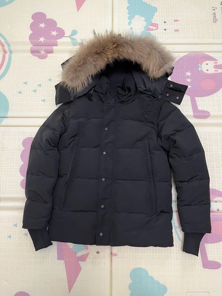 

discount winter men down jackets veste homme outdoor jassen outerwear big fur hooded fourrure manteau jacket coat hiver parka tn, Black