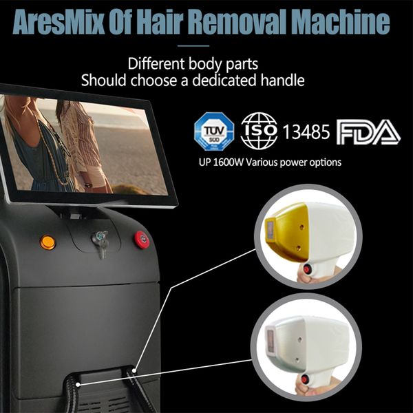 

tuv medical ce 3 wavelength triple ice laser hair removal machine 1600w 808nm laser diode price, Black