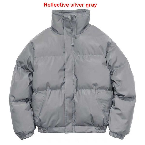 

men's designer down jacket reflective fabric european american fashion trend outer winter and spring warm women's parka puffer jac, Black