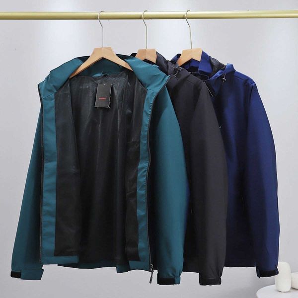 

men's jacket hoodie windproof waterproof fabric field sports mountaineering designer jacket sli, Black;brown