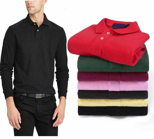 

classic mens designer polos hoodies luxury embroidery polo shirts for men long sleeved tee shirts 17 colors high quality, White;black