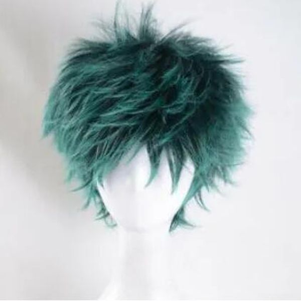 

boku no hero academia midoriya izuku anime costume cosplay hair wig, Black